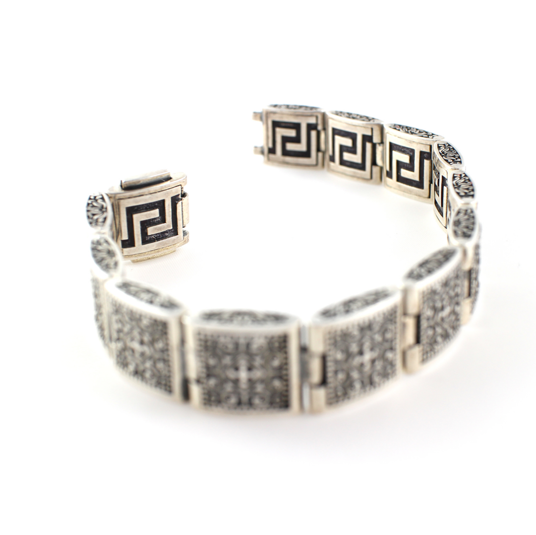 Meander Link Bracelet – 925 Sterling Silver – Yianni Jewelry