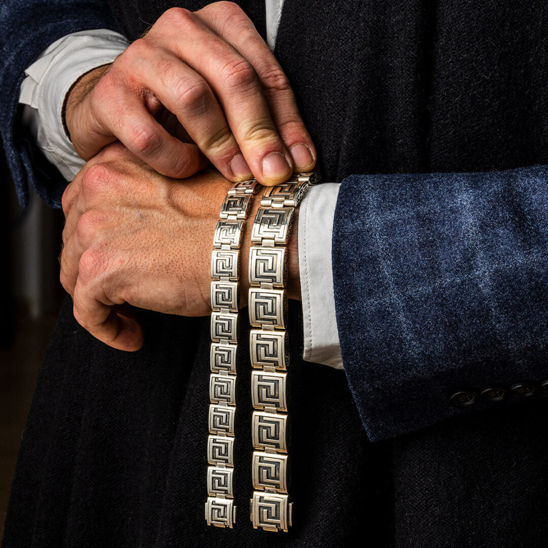 Meander Link Bracelet – 925 Sterling Silver – Yianni Jewelry