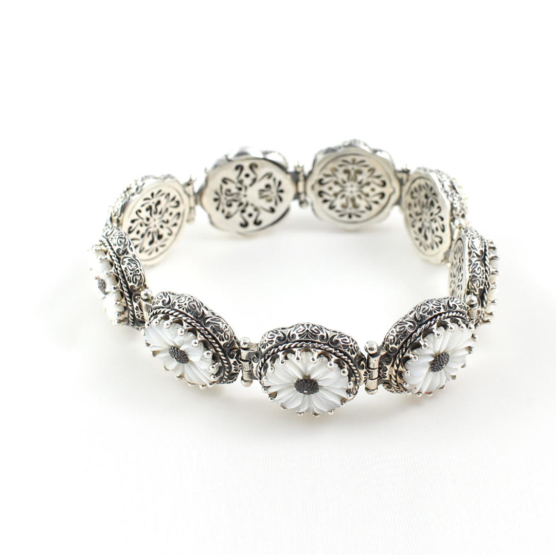 Byzantine Mother Of Pearl Bracelet – Sterling Silver Yianni Jewelry