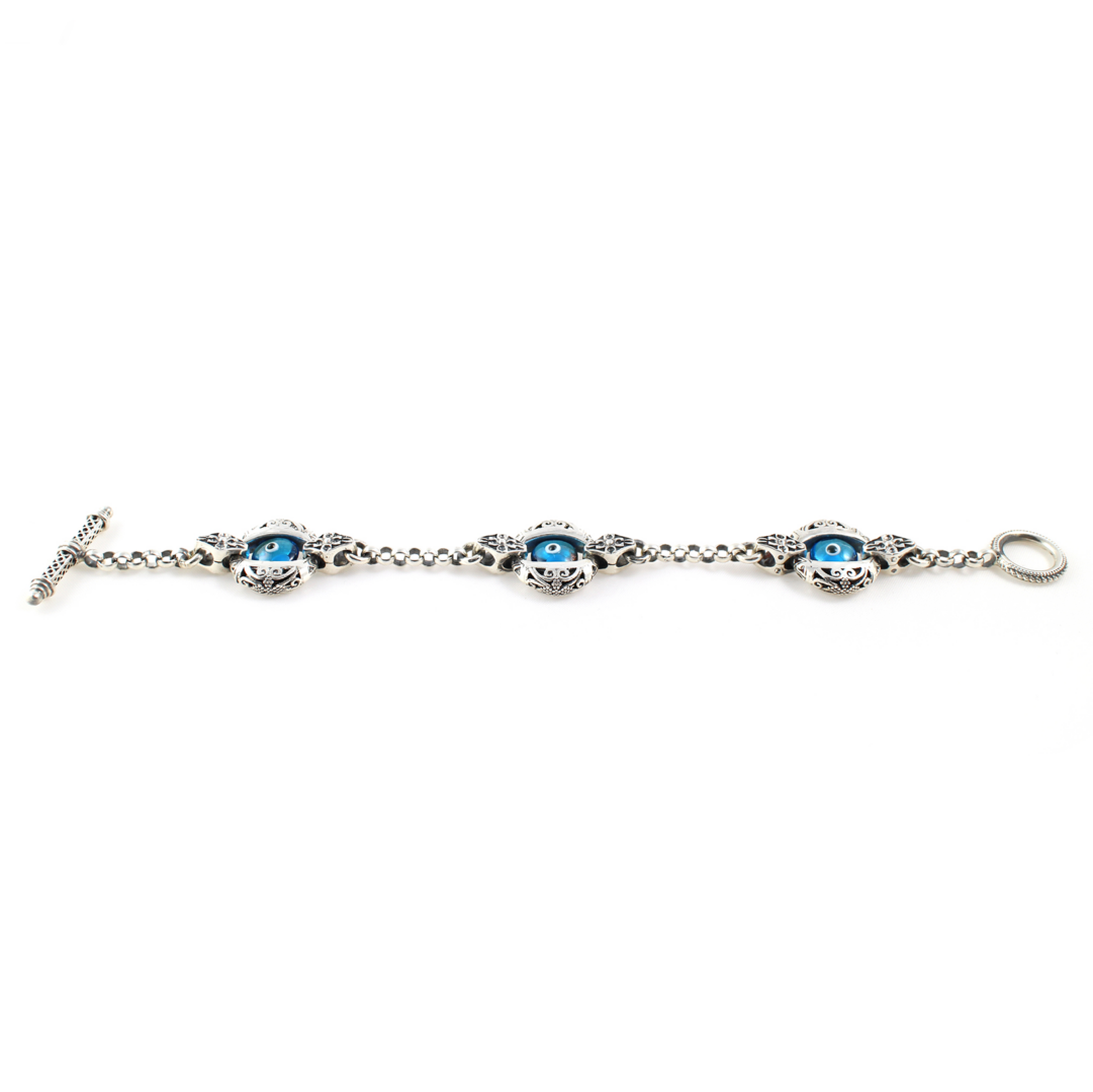 Byzantine Evil Eye Bracelet – Sterling Silver Yianni Jewelry