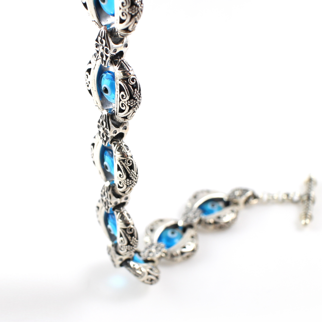 Evil Eye Charm Bracelet – Sterling Silver Yianni Jewelry