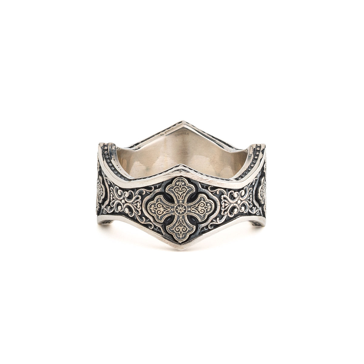 Δαχτυλίδι Βυζαντινό με Σταυρό από Ασήμι 925 - Yianni Jewelry