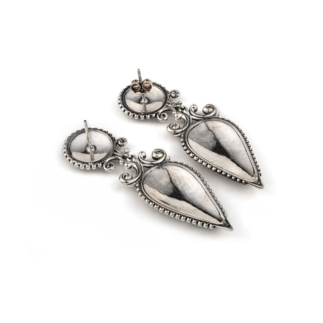 Βυζαντινά Σκουλαρίκια Anthemion Ασήμι 925 - Yianni Jewelry