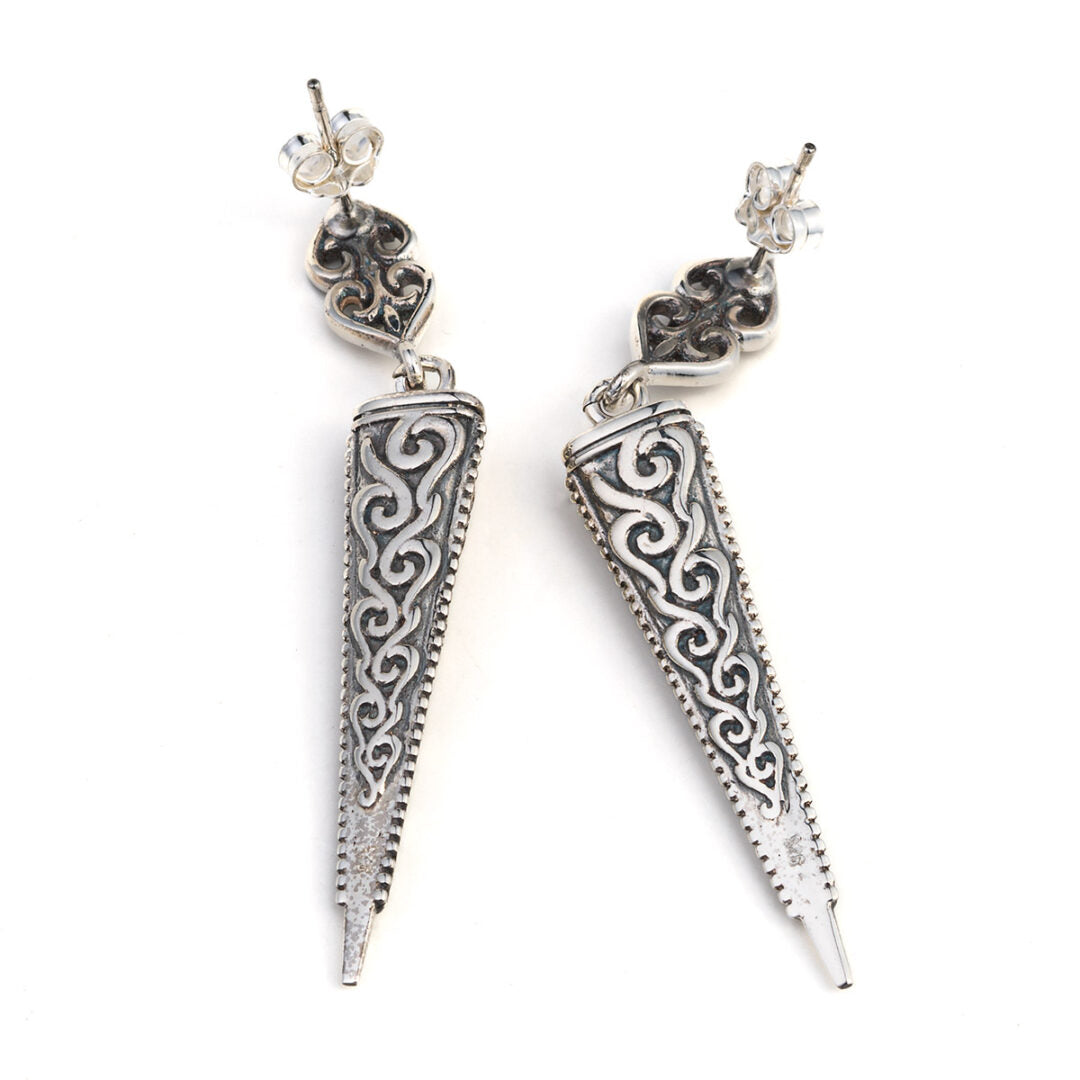 Byzantine Earrings Drop Sterling Silver