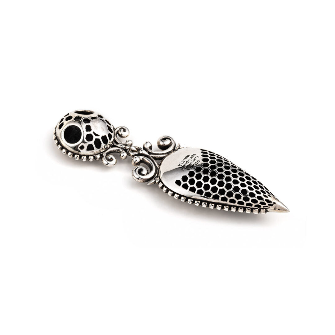 Anthemion Drop Pendant Sterling Silver - Yianni Jewelry