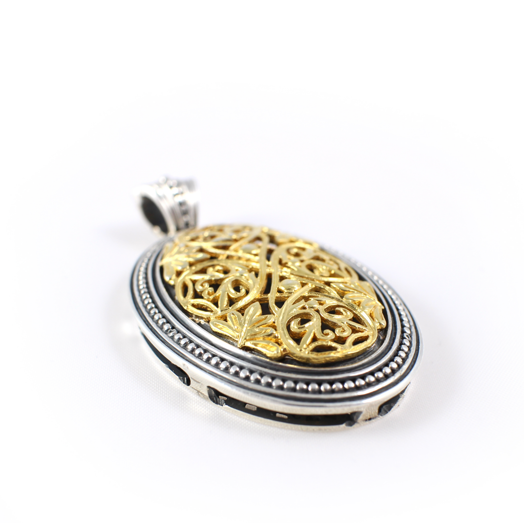 Cross Pendant - Sterling Silver Gold Plated Yianni Jewelry