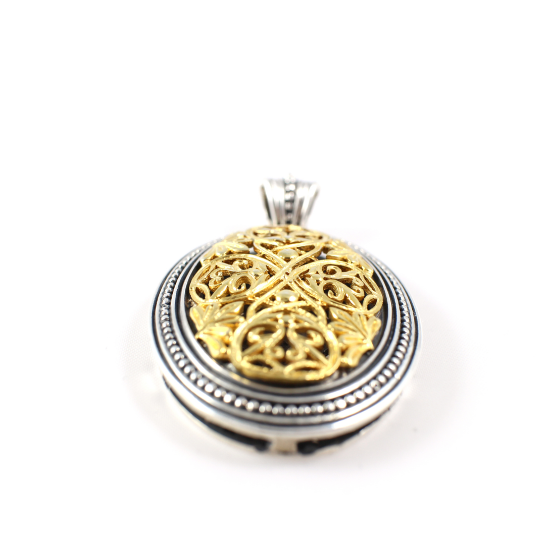 Cross Pendant - Sterling Silver Gold Plated Yianni Jewelry