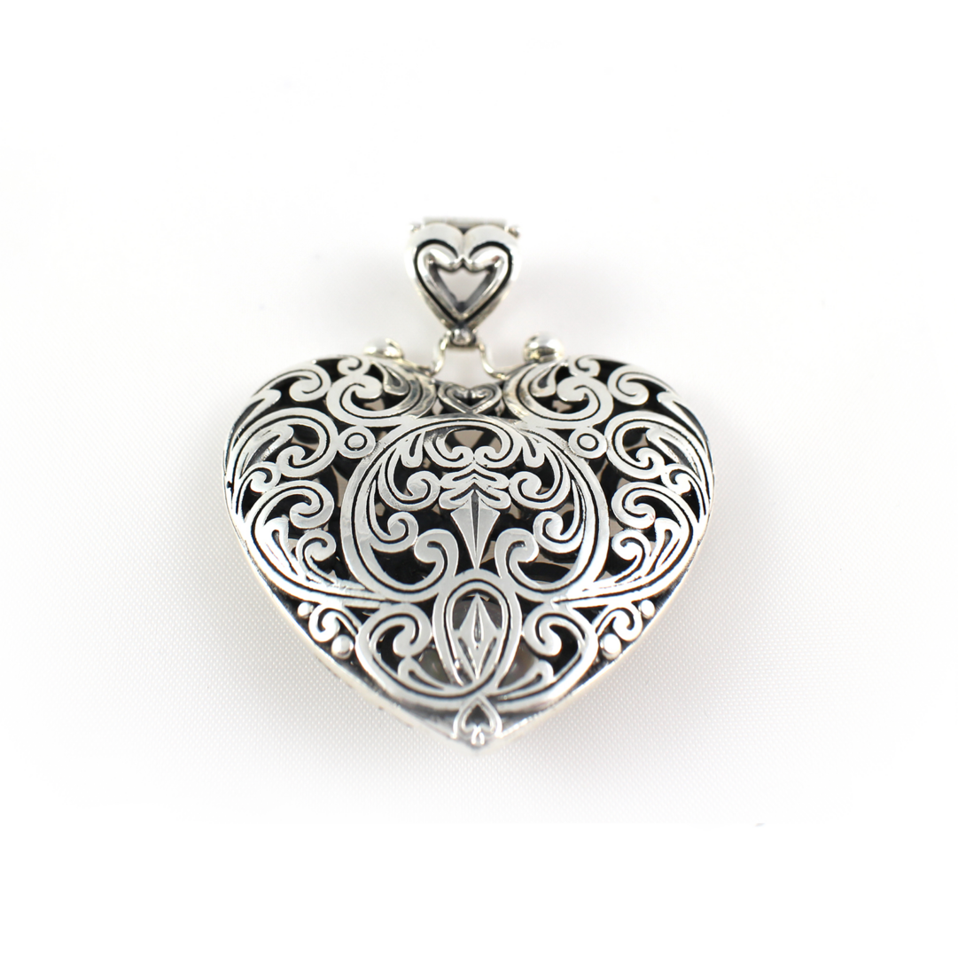 Βυζαντινό Μενταγιόν Καρδιά Ασήμι 925 - Yianni Jewelry