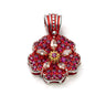 Flower Pendant with Crystals — Red