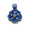 Flower Pendant with Crystals — Blue