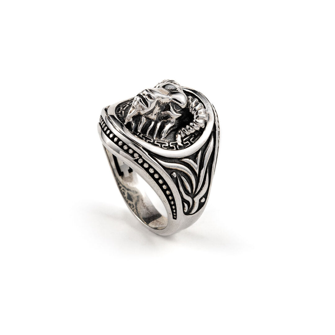 Aries Head Ring Sterling Silver- Yianni Jewelry
