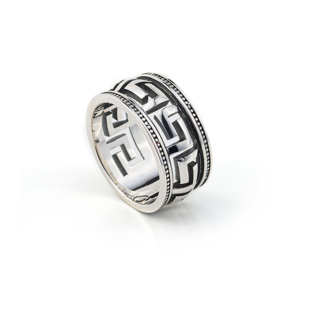 Meander Ring Sterling Silver - Yianni Jewelry