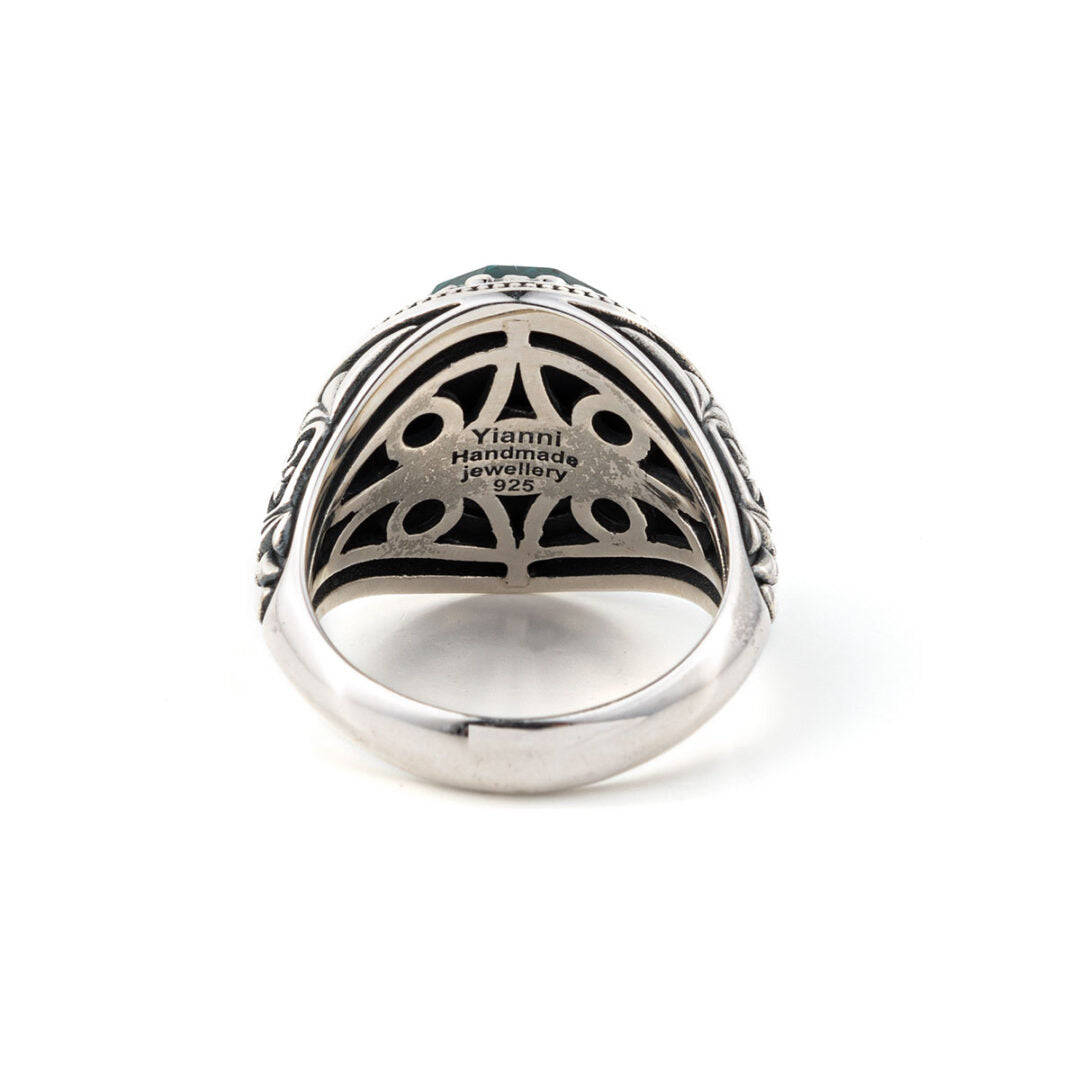 Sterling Silver Malachite Ring - Yianni Jewelry