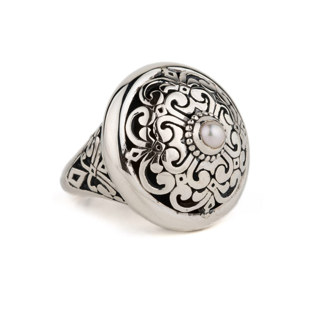 Byzantine Round Pearl Ring