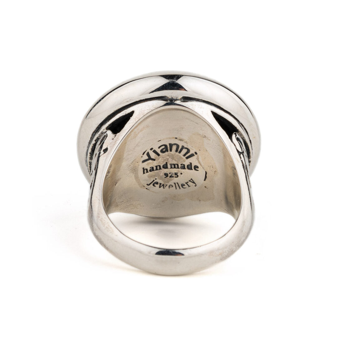 Byzantine Round Pearl Ring - Yianni Jewelry