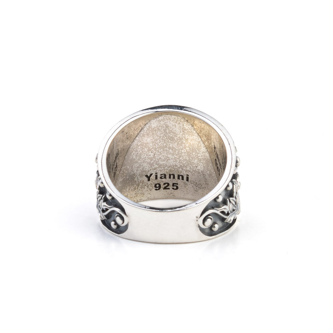 Byzantine Floral Tourmaline Ring - 925 Sterling Silver