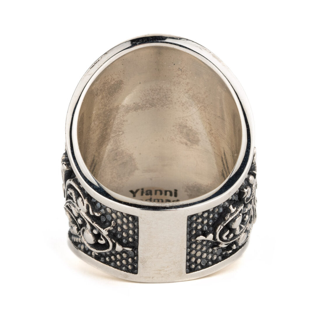 Byzantine Floral Ring - Sterling Silver Yianni Jewelry