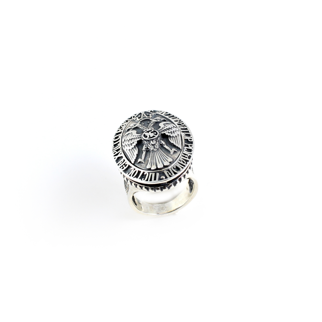 Double Headed Imperial Eagle Ring - Sterling Silver Yianni Jewelry