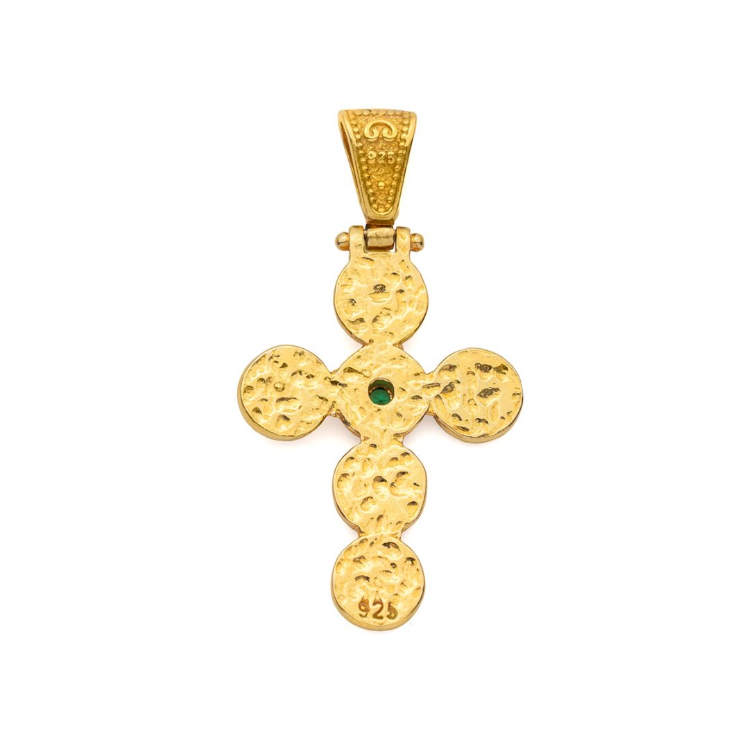 Byzantine Circle Cross Pendant in 925 Sterling Silver