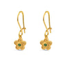 Byzantine Flower Drop Earrings with Zircon — Green