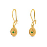 Byzantine Oval Earrings with Zircon — Green