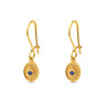Byzantine Oval Earrings with Zircon — Blue