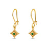 Byzantine Star Earrings with Zircon — Green