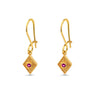 Byzantine Rhombus Earrings with Zircon — Red