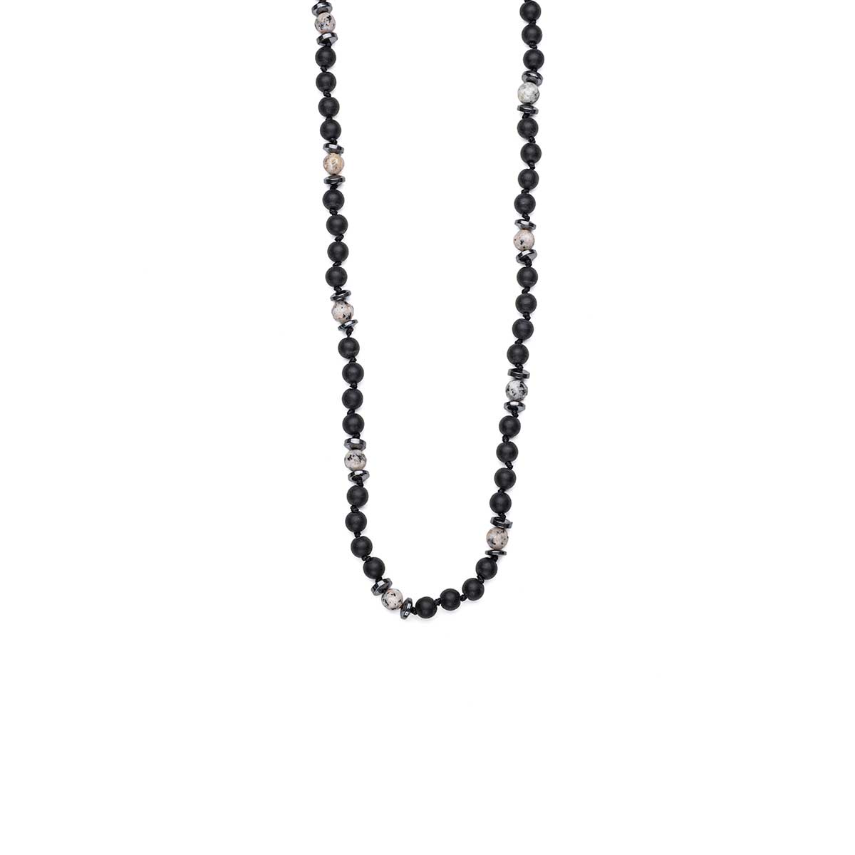 Onyx Stone & Gemstone Beads Macrame Necklace