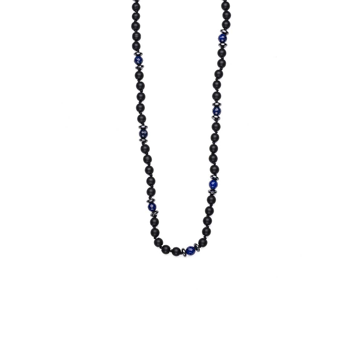 Onyx Stone & Gemstone Beads Macrame Necklace