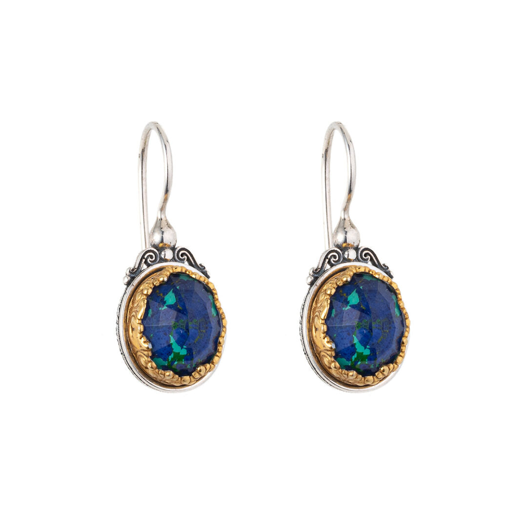 Gerochristo - Iris Earrings in Sterling Silver with Gold Plated Parts