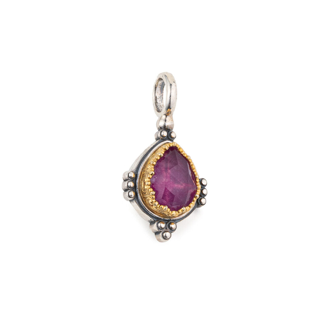 Gerochristo - Semeli pendant in Sterling silver with Purple