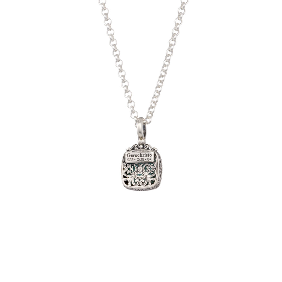 Gerochristo - Dione square pendant with Amazonite
