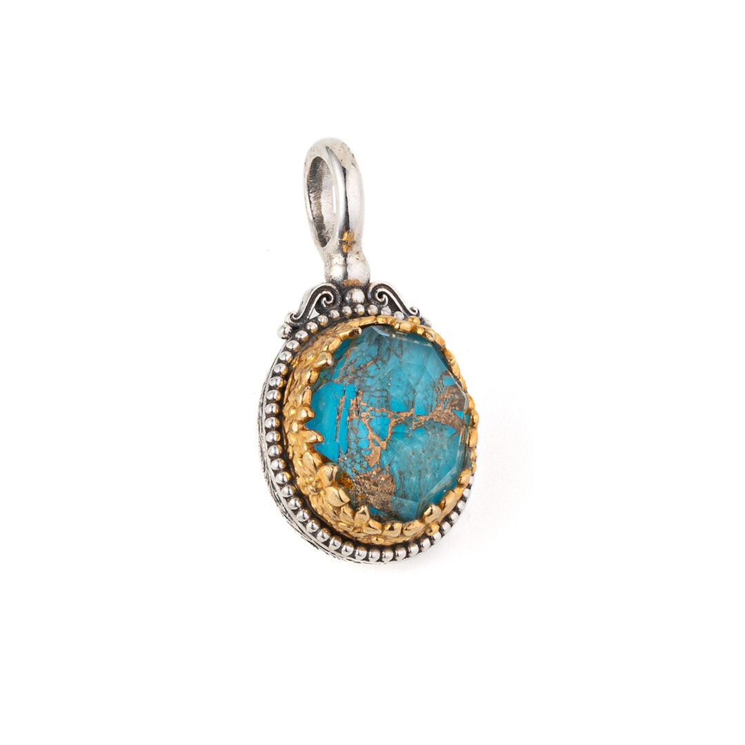 Gerochristo - Μενταγιόν Iris από Ασήμι 925 με Τurquoise Copper