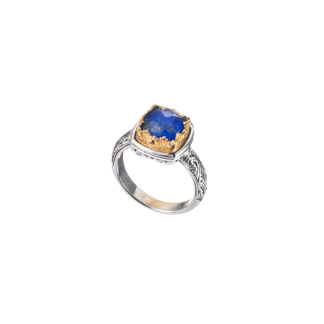 Gerochristo - Iris Square Ring in Sterling Silver with Doublet Stones
