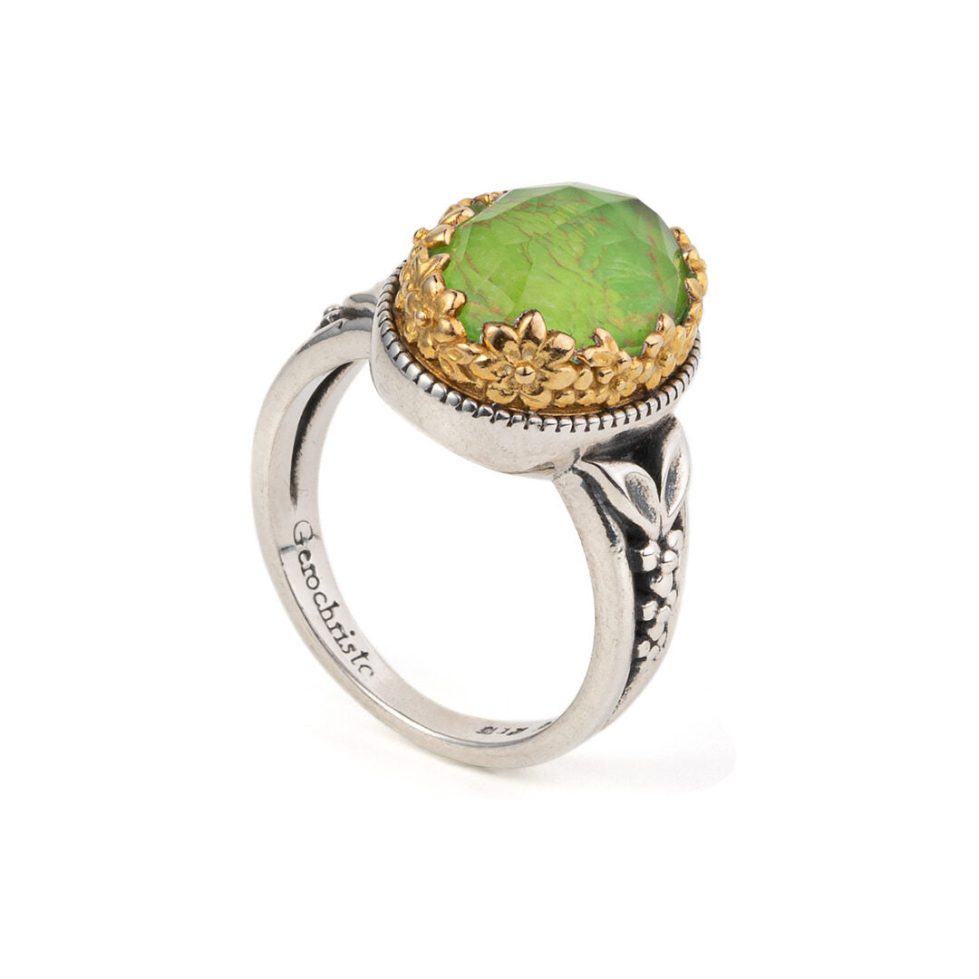Gerochristo – Dione Ring in sterling silver with Doublet Stones