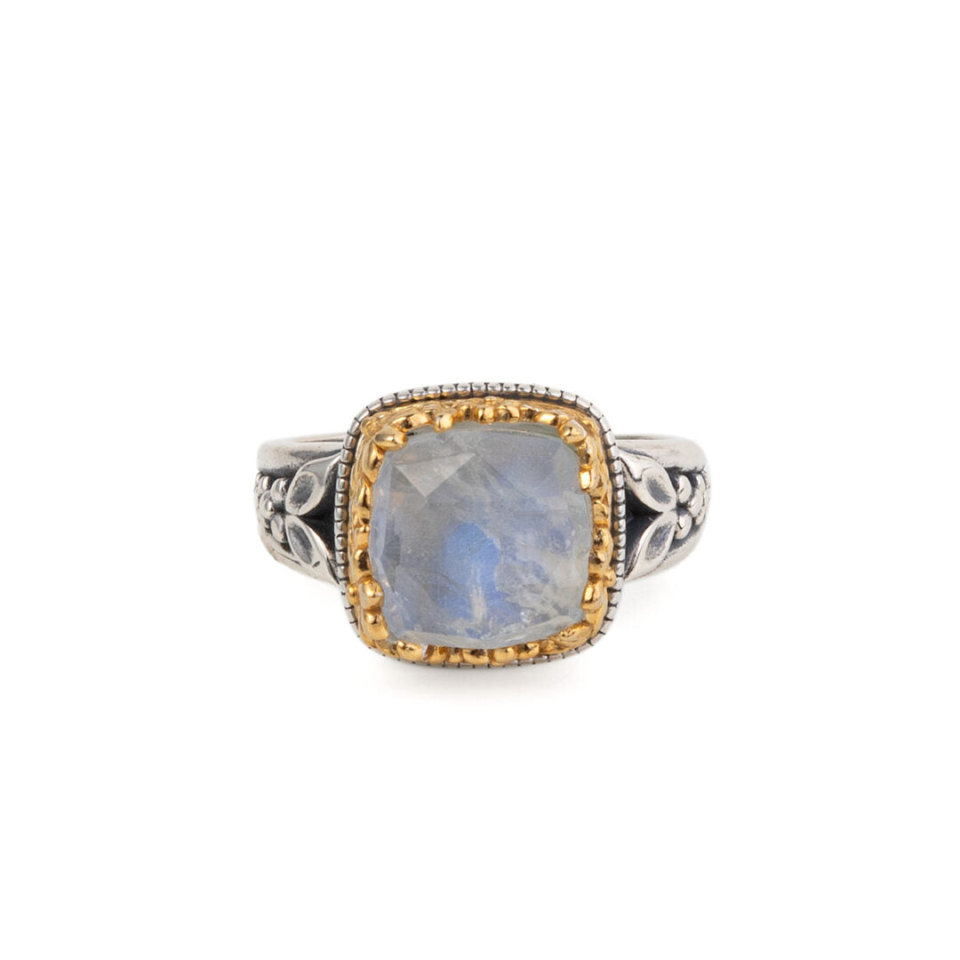 Gerochristo – Dione square ring in sterling silver with Mother of Pearl