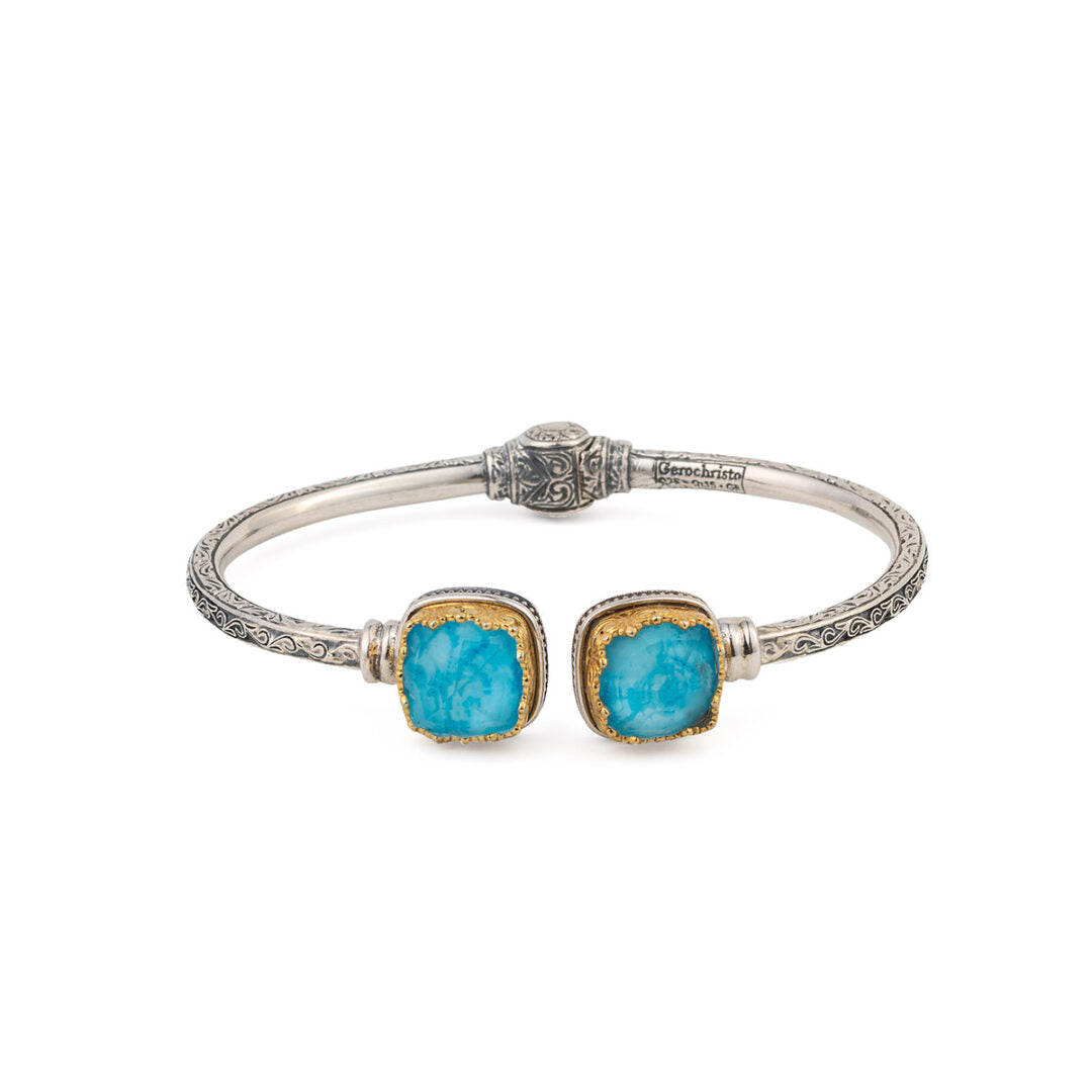 Gerochristo - Iris Bracelet in Sterling Silver with doublet stones