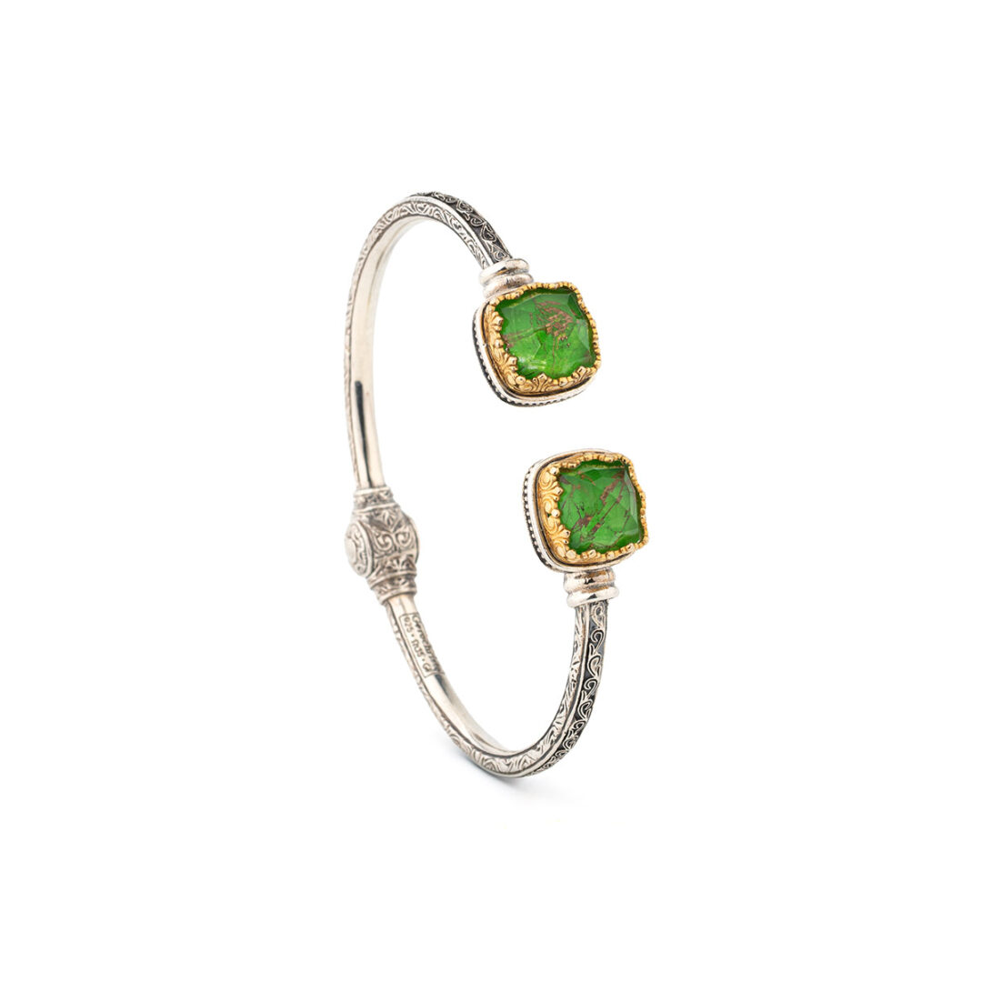 Gerochristo - Iris Bracelet in Sterling Silver with doublet stones