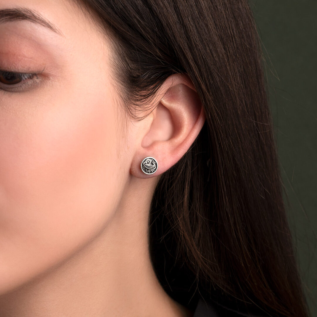 Gerochristo - Dove Stud Earrings in Sterling Silver