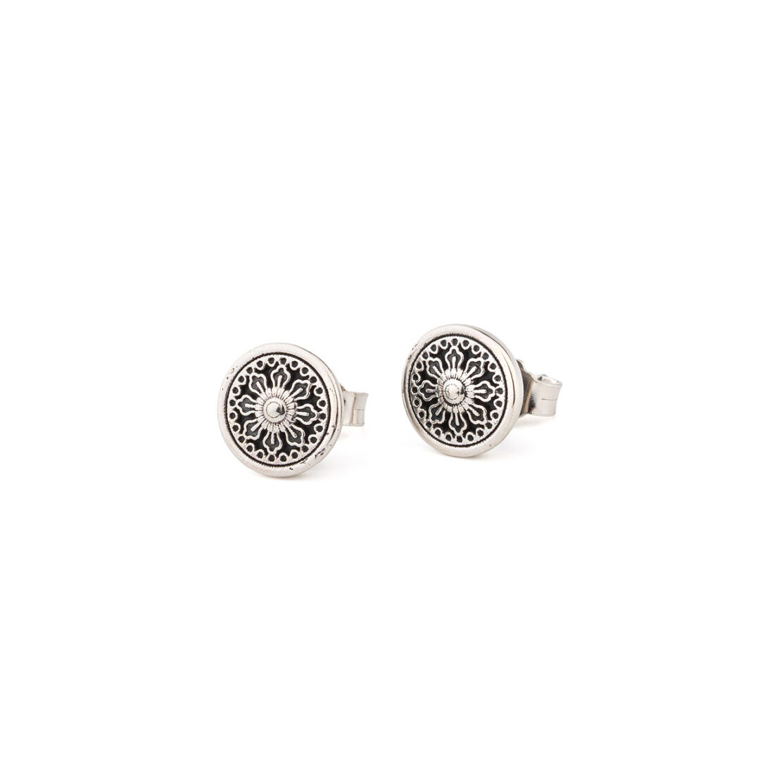 Gerochristo - Flower Stud Earrings in Sterling Silver
