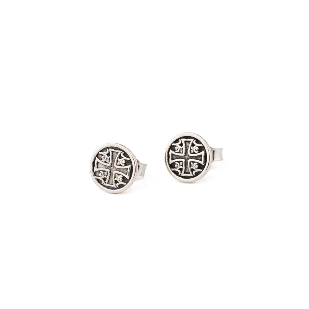 Gerochristo - Cross Stud Earrings in Sterling Silver