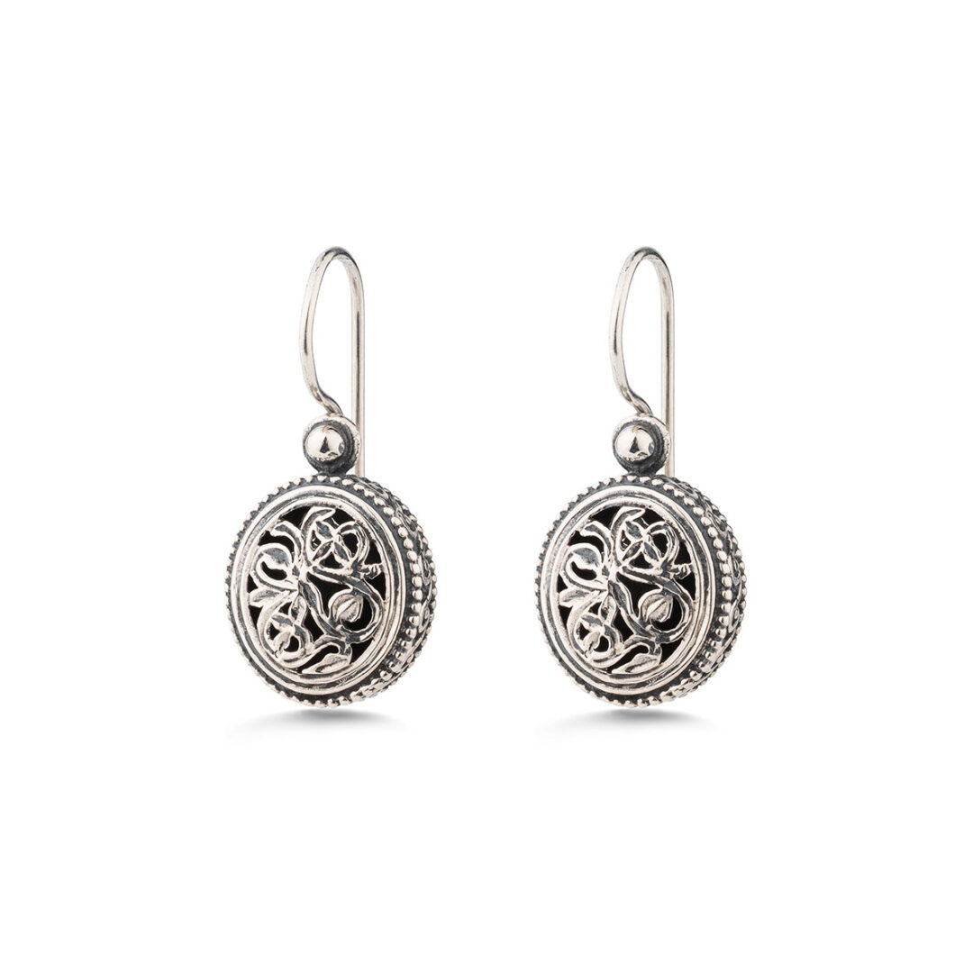 Gerochristo - Garden Shadows small Drop Earrings in Sterling Silver