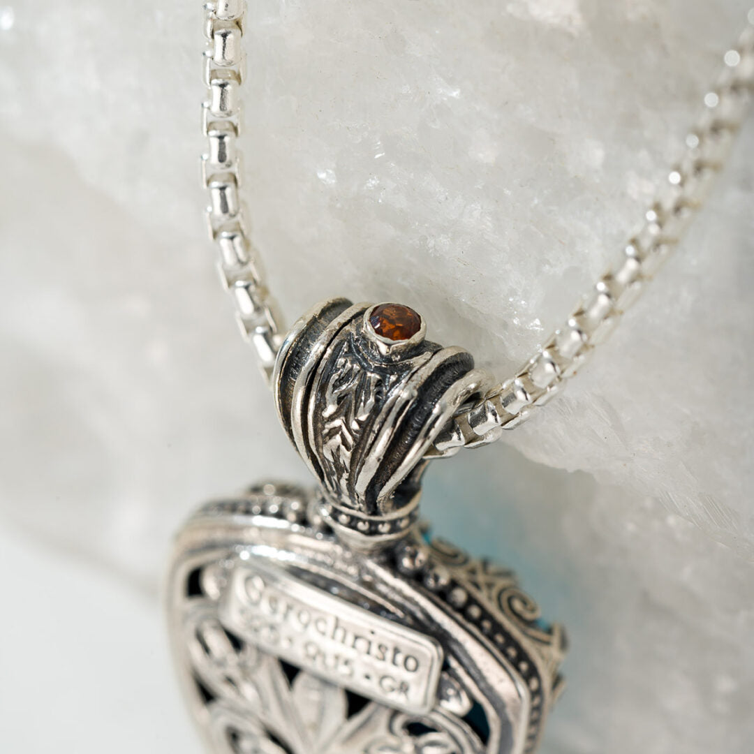 Gerochristo - Aegean Colors Triangle Pendant with Doublet Gemstone