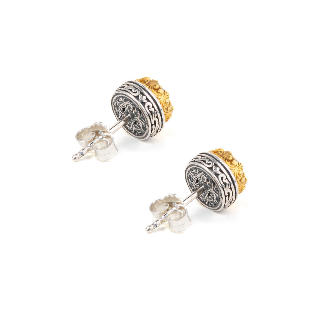 Gerochristo - Iris stud earrings in Sterling Silver with Doublet Stones