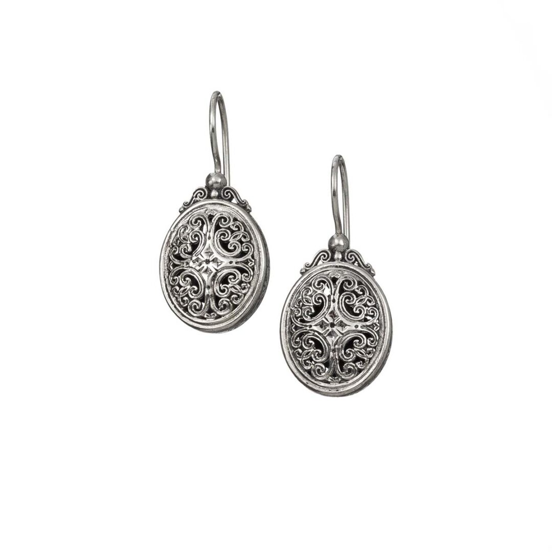 Gerochristo - Mediterranean round earrings in 925 Sterling Silver