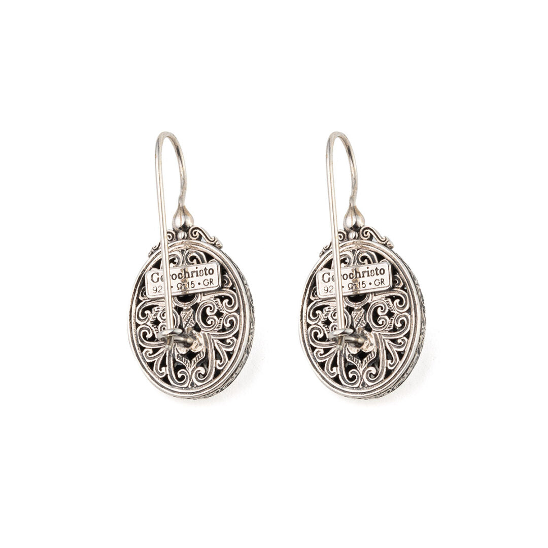 Gerochristo - Mediterranean Oval Earrings with Gemstones