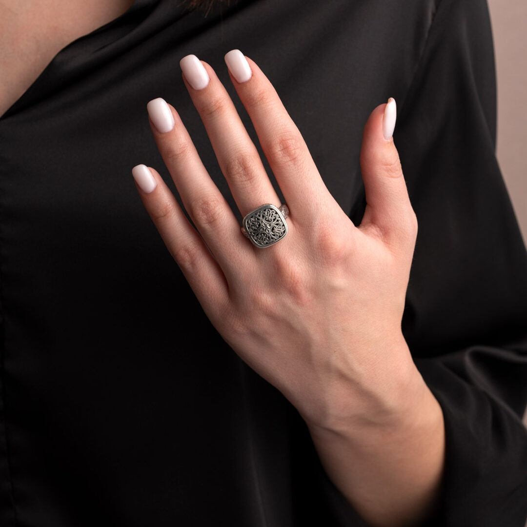 Gerochristo - Mediterranean Square Ring in Sterling Silver