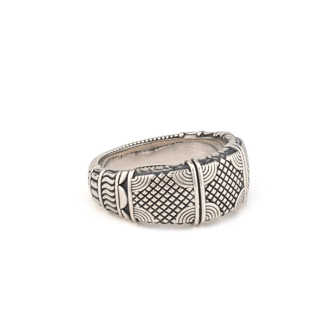 Gerochristo - Alexandrian Wide Band Ring in Sterling Silver