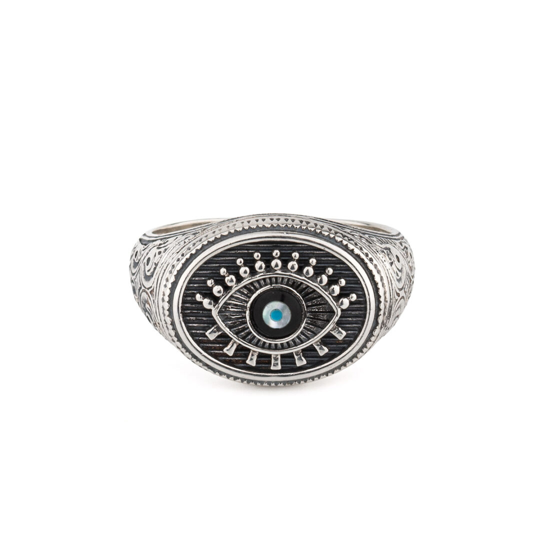Gerochristo Evil Eye Talisman Ring in Sterling Silver